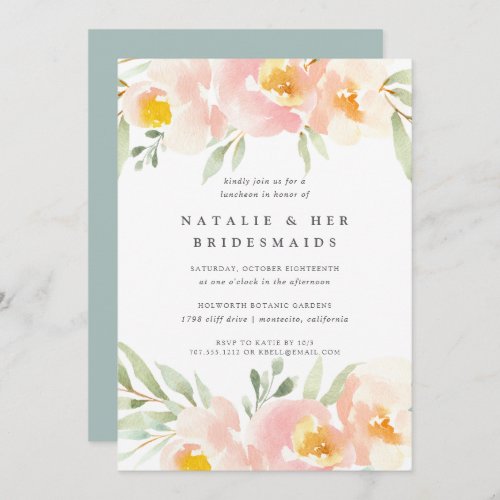 Airy Floral Bridesmaids Luncheon Invitation