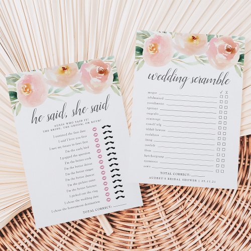 Airy Floral Double_Sided Bridal Shower Game