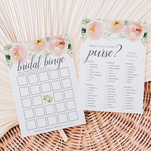 Airy Floral Double_Sided Bridal Shower Game Card