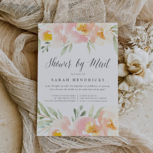 Airy Floral Virtual Baby or Bridal Shower By Mail Invitation
