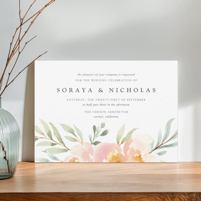 Airy Floral Wedding Invitation (Creator Uploaded)