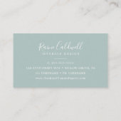 Airy Greenery and Gold Leaf Business Card (Back)