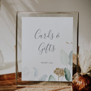 Airy Greenery And Gold Leaf Cards And Gifts Sign at Zazzle
