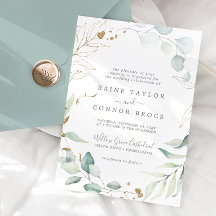 Airy Greenery and Gold Leaf Formal Wedding