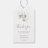 Airy Greenery and Gold Leaf Thank You Favor Gift Tags (Front)