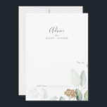 Airy Greenery and Gold Leaf Wedding Advice Card<br><div class="desc">This airy greenery and gold leaf wedding advice card is perfect for a modern wedding and can be used for any event. The elegant botanical design features light and airy watercolor eucalyptus accented with whimsical gold glitter leaves. These advice cards can be used as a guestbook alternative for a wedding...</div>