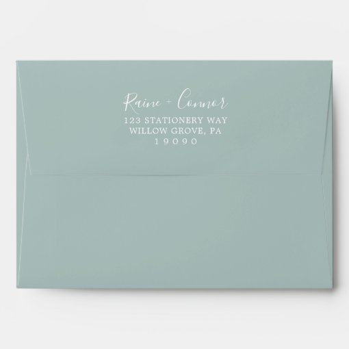 Airy Greenery and Gold Leaf Wedding Invitation Envelope | Zazzle