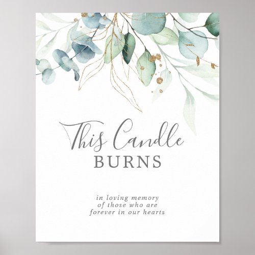 Airy Greenery Candle Burns Wedding Memorial Sign