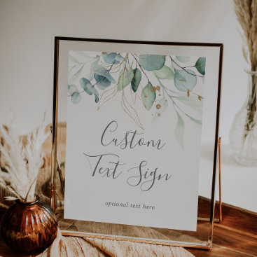 Airy Greenery Cards & Gifts Custom Text Sign
