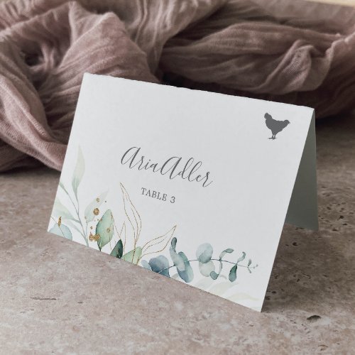 Airy Greenery Chicken Menu Option Place Cards