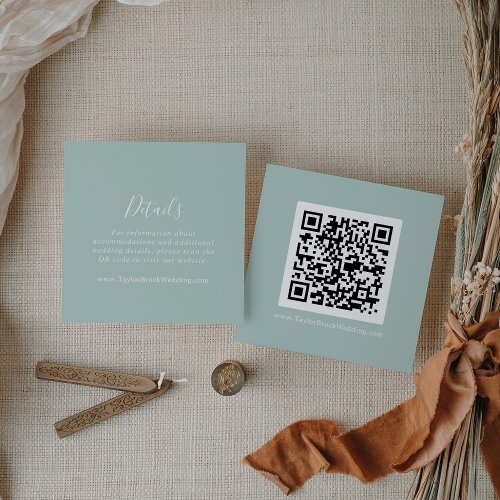 Airy Greenery Coordinate QR Code Details Enclosure Card