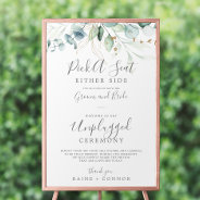 Airy Greenery Pick A Seat Unplugged Ceremony Sign at Zazzle