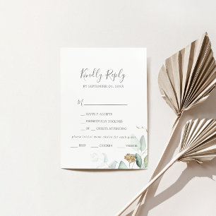 Airy Greenery Printable or Printed Menu RSVP Card