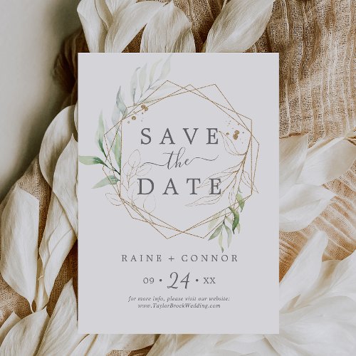 Airy Greenery Save the Date Announcement Card