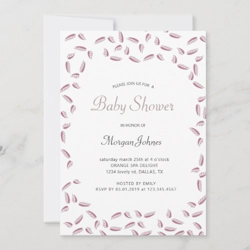 Airy Leaves  Baby Shower Invitation