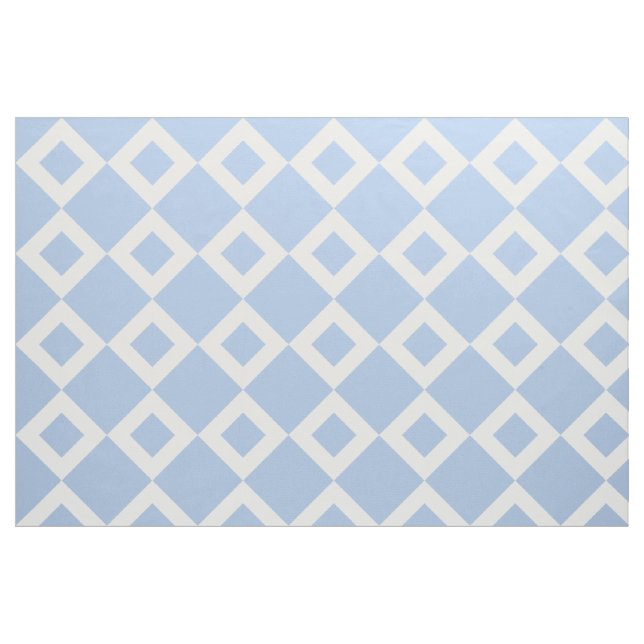 Airy Light Blue and White Diamond Pattern Fabric (Fat Quarter)