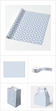 Airy Light Blue and White Gift Wrapping Supplies