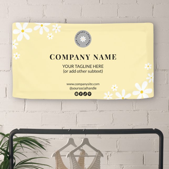 Airy Light Yellow White Daisy Border Event  Banner (Creator Uploaded)