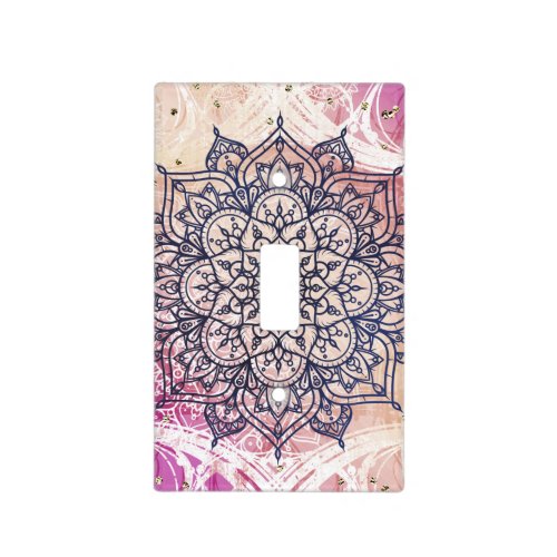 Airy Mandala Happy Pink Purple Yellow Blue  Gold Light Switch Cover