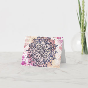 Airy Mandala Happy Pink Purple Yellow Thank You Card