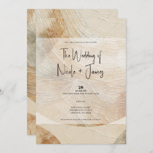 Airy Neutral Natural Element Bohemian Boho Wedding Invitation