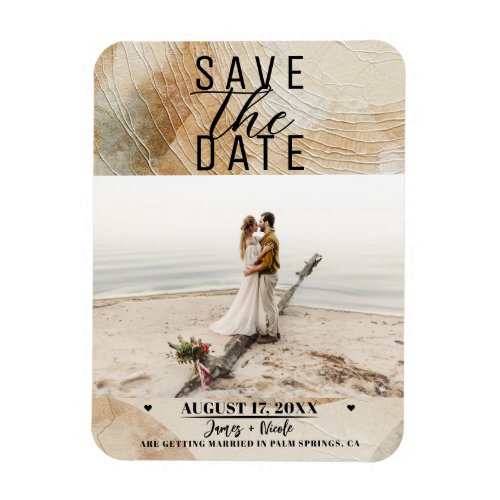Airy Neutral Natural Element Bohemian Save Date Magnet