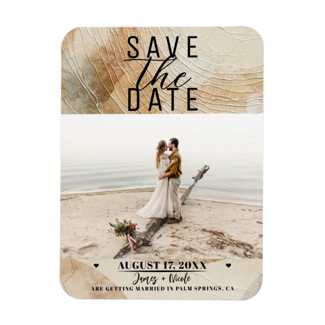 Airy Neutral Natural Element Bohemian Save Date Magnet (Vertical)