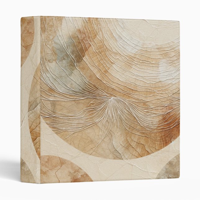 Airy Neutral Natural Elements Bohemian Boho 3 Ring Binder (Front/Spine)