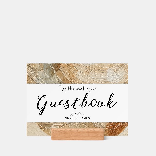 Airy Neutral Natural Elements Bohemian Boho Sign Holder (Woodblock)