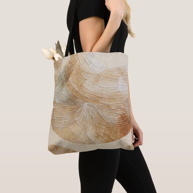 Airy Neutral Natural Elements Bohemian Boho Tote Bag (Close Up)