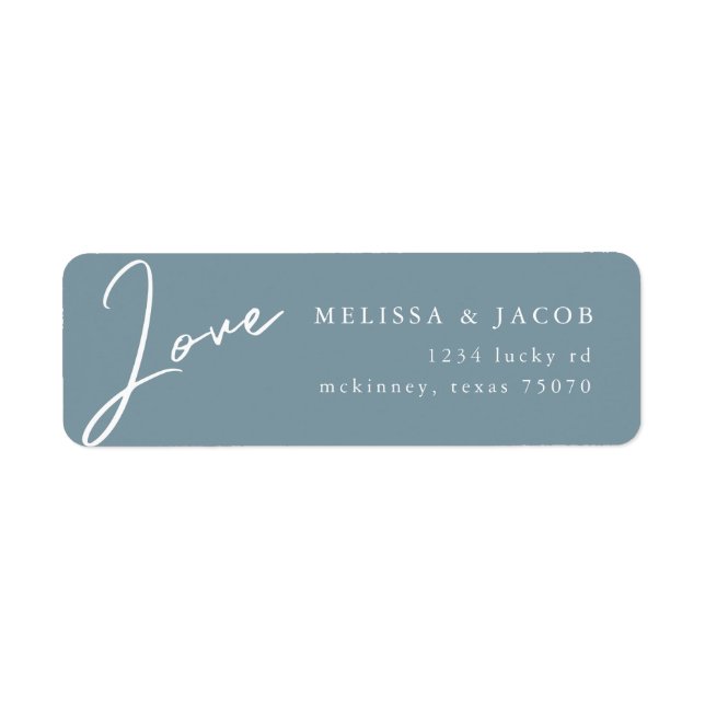Airy Pastel Love Teal | Return Address Label (Front)