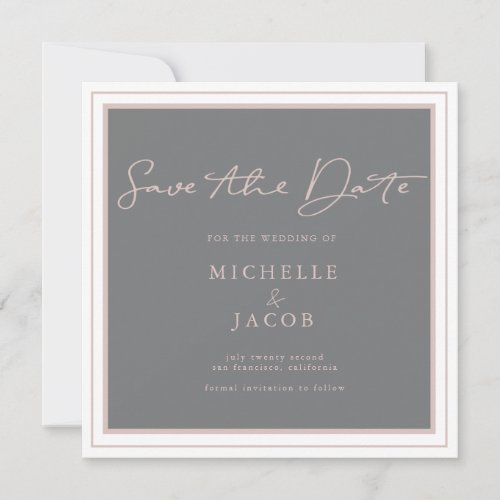 Airy Pastel  Square Save The Date Card