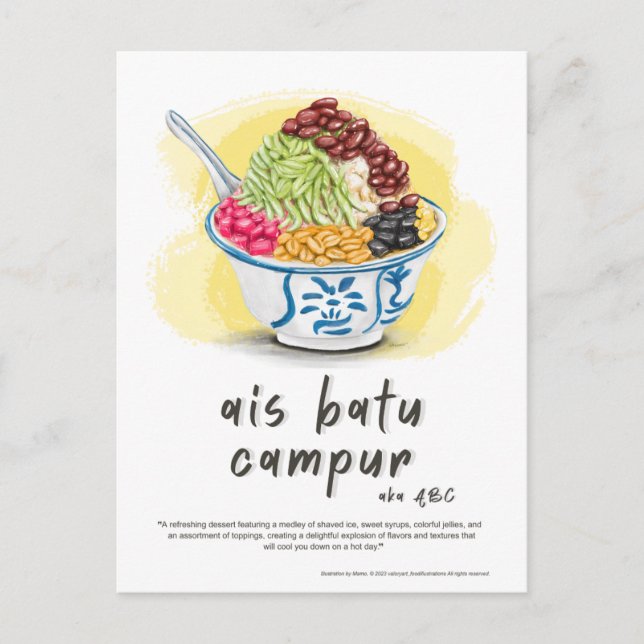 Ais Batu Campur ABC Malaysia Postcard (Front)