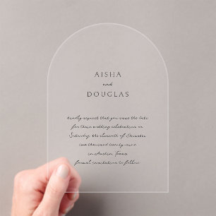 Aisha Elegant Modern Wedding Save the Date Acrylic Invitations
