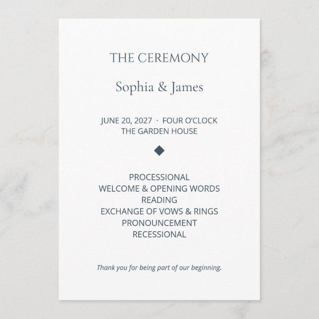 Aisle Story Editable Wedding Ceremony Program (Front)