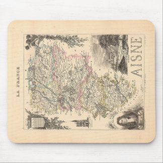 Aisne Department France Alexandre Vuillemin Map Mouse Pad