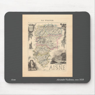 Aisne Department France Alexandre Vuillemin Map Mouse Pad