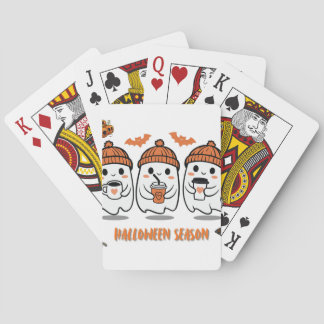 aison Halloween – fantômes café mignons Poker Cards