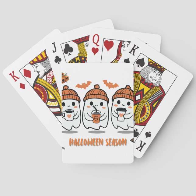 aison Halloween – fantômes café mignons Poker Cards (Back)