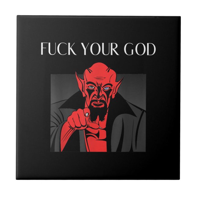 Aist Goat Satan Baphomet GIft Ceramic Tile (Front)