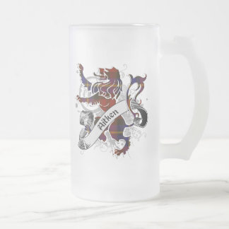 Aitken Tartan Lion Frosted Glass Beer Mug