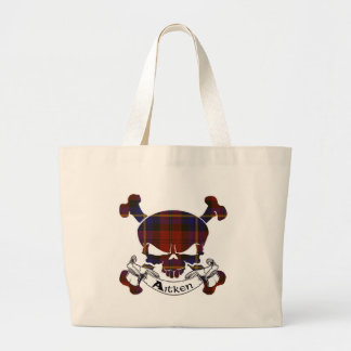 Aitken Tartan Skull Tote Bag