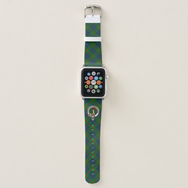Aiton Clan Badge & Tartan Apple Watch Band (Front)