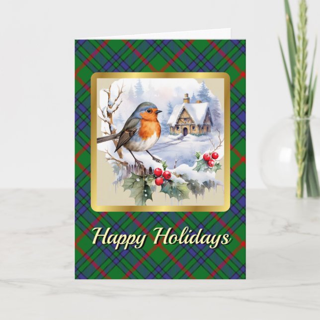 Aiton Tartan w/Robin Personalized  Card (Front)