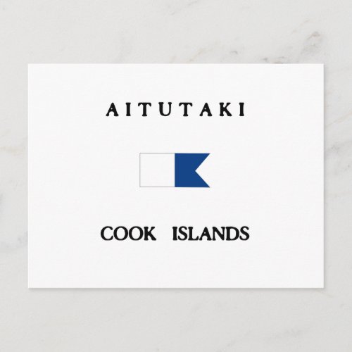 Aitutaki Cook Islands Alpha Dive Flag Postcard