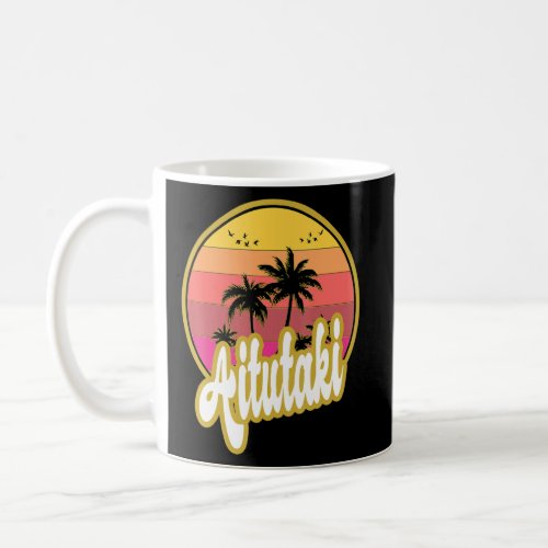 Aitutaki Cook Islands Beach Retro Sunset  Coffee Mug