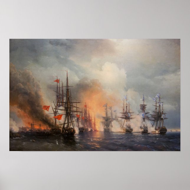Aivazovsky - Battle Of Sinope Poster (Front)