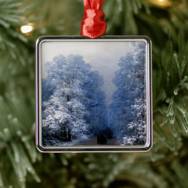 Aivazovsky - Winter Landscape Metal Ornament (Tree)