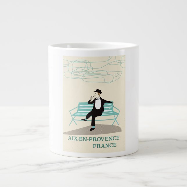 Aix-en-Provence France travel poster Giant Coffee Mug (Front)
