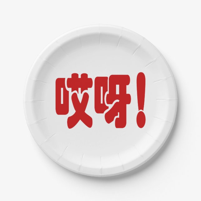 Aiya! 哎呀! OMG! Chinese Hanzi Language Paper Plates (Front)